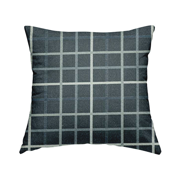 Clifton Blue Colour Tartan Scottish Pattern Soft Touch Wool Effect Furnishing Fabric CTR-841 - Handmade Cushions