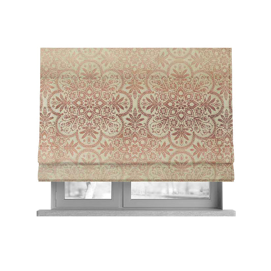 In Bloom Colourful Blossom Modern Pattern Pink Chenille Upholstery Fabric CTR-852 - Roman Blinds