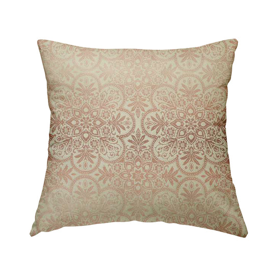 In Bloom Colourful Blossom Modern Pattern Pink Chenille Upholstery Fabric CTR-852 - Handmade Cushions