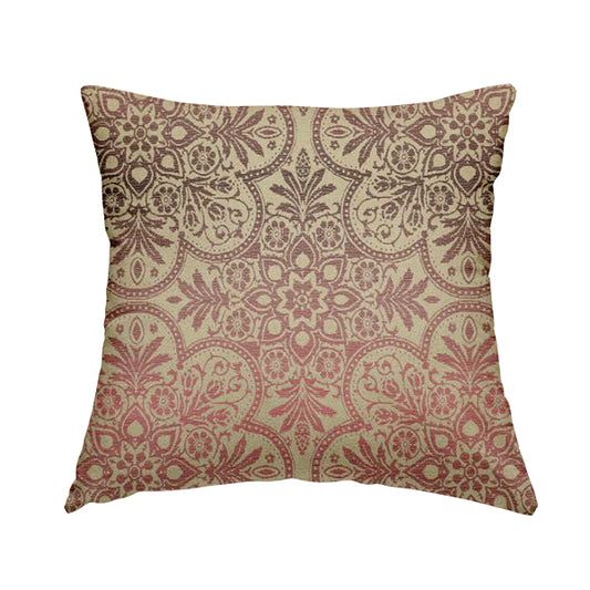 In Bloom Colourful Blossom Modern Pattern Purple Pink Chenille Upholstery Fabric CTR-855 - Handmade Cushions
