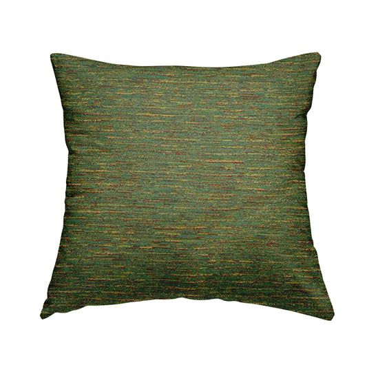 Iona Semi Plain Stripe Chenille In Green Colour Upholstery Furnishing Fabrics CTR-858 - Handmade Cushions