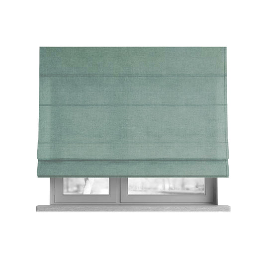 Austin Low Velour Chenille Velvet Soft Upholstery Fabric Aqua Green Colour - Roman Blinds