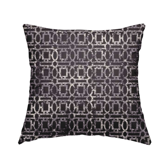 Tiffany Lightweight Modern Geometrical Pattern Small Scale Purple Chenille Upholstery Fabric CTR-863 - Handmade Cushions