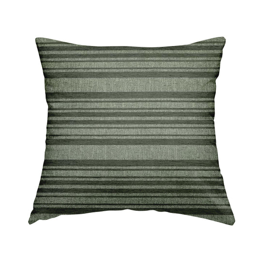 Olympos Mono Tone Faded Stripe Pattern Grey Colour Chenille Upholstery Fabric CTR-874 - Handmade Cushions