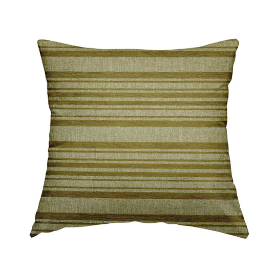 Olympos Mono Tone Faded Stripe Pattern Green Colour Chenille Upholstery Fabric CTR-884 - Handmade Cushions