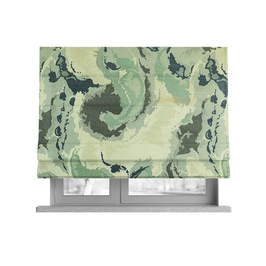 Havana Camouflage Multi Coloured Pattern Blue Grey Colour Chenille Upholstery Fabric CTR-887 - Roman Blinds