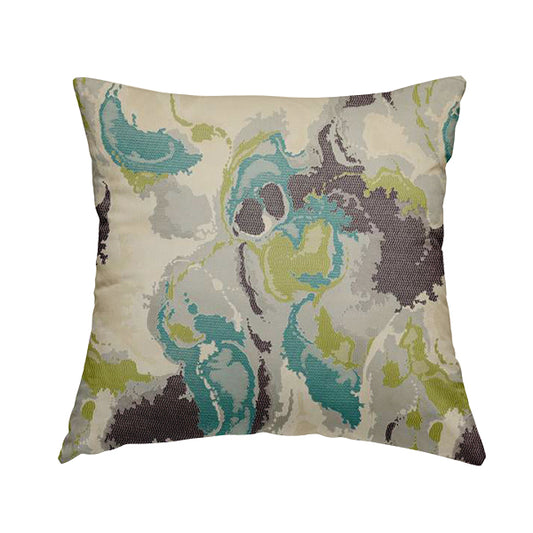 Havana Camouflage Multi Coloured Pattern Purple Green Blue Colour Chenille Upholstery Fabric CTR-888 - Handmade Cushions