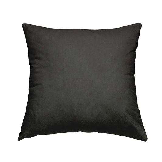 Austin Low Velour Chenille Velvet Soft Upholstery Fabric Grey Black Colour - Handmade Cushions