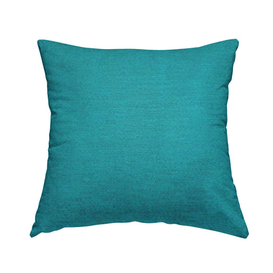 Fabriano Plain Chenille Type Teal Blue Colour Upholstery Fabric CTR-906 - Handmade Cushions