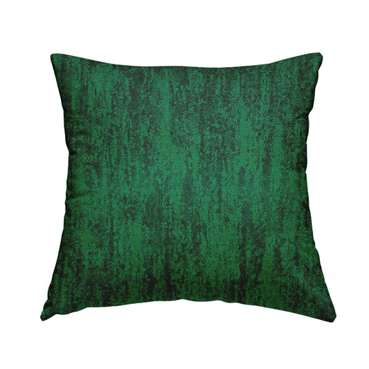 Fabriano Abstract Semi Plain Chenille Type Green Black Upholstery Fabric CTR-909 - Handmade Cushions