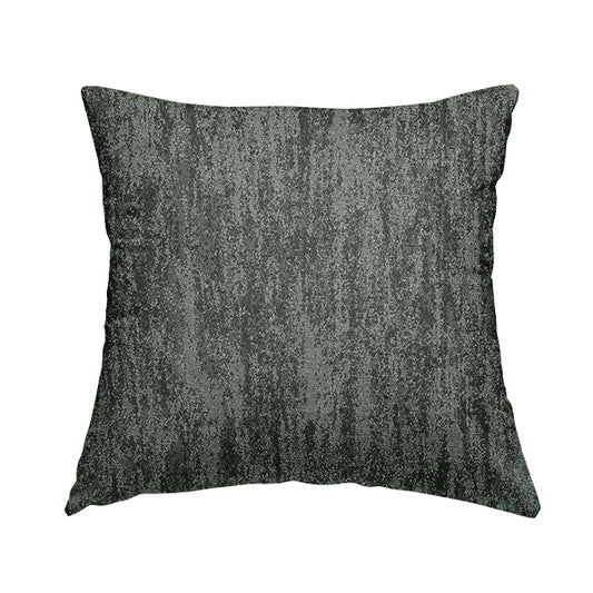 Fabriano Abstract Semi Plain Chenille Type Grey Black Upholstery Fabric CTR-910 - Handmade Cushions