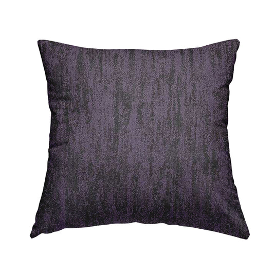 Fabriano Abstract Semi Plain Chenille Type Purple Black Upholstery Fabric CTR-912 - Handmade Cushions