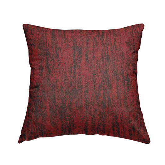Fabriano Abstract Semi Plain Chenille Type Burgundy Red Black Upholstery Fabric CTR-914 - Handmade Cushions