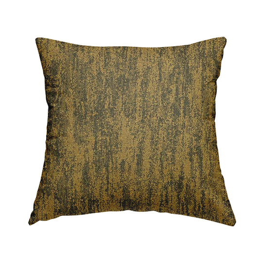 Fabriano Abstract Semi Plain Chenille Type Yellow Black Upholstery Fabric CTR-917 - Handmade Cushions