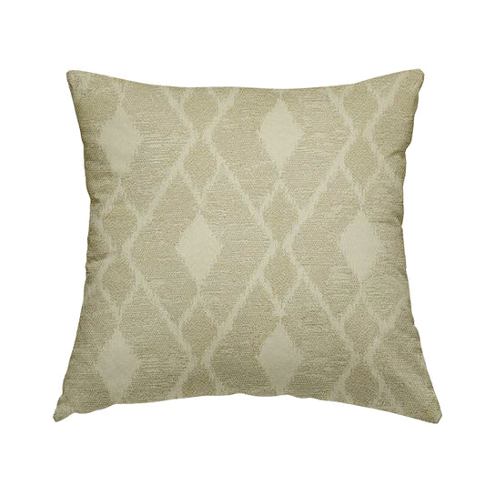 Fabriano Diamond Pattern Chenille Type Cream Beige Upholstery Fabric CTR-919 - Handmade Cushions