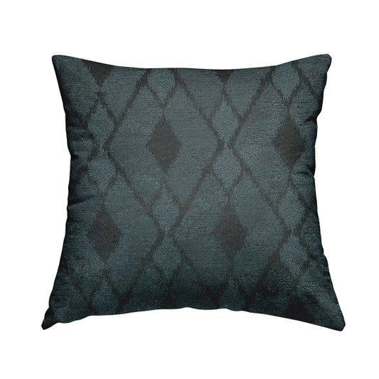 Fabriano Diamond Pattern Chenille Type Navy Blue Upholstery Fabric CTR-925 - Handmade Cushions
