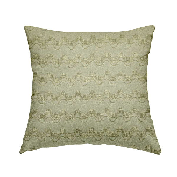 Fabriano Wave Pattern Chenille Type Cream Beige Upholstery Fabric CTR-946 - Handmade Cushions