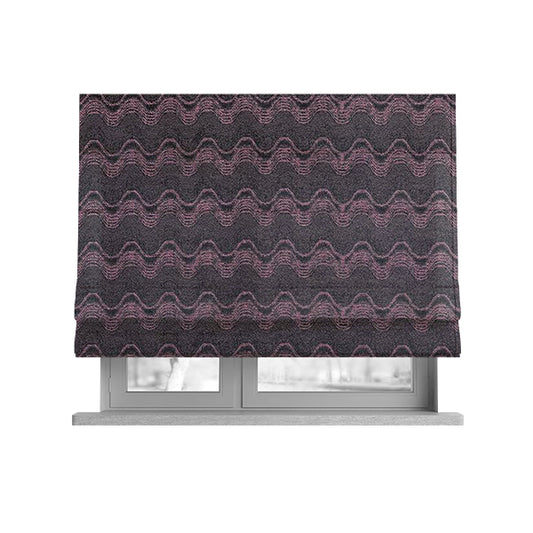 Fabriano Wave Pattern Chenille Type Purple Upholstery Fabric CTR-951 - Roman Blinds