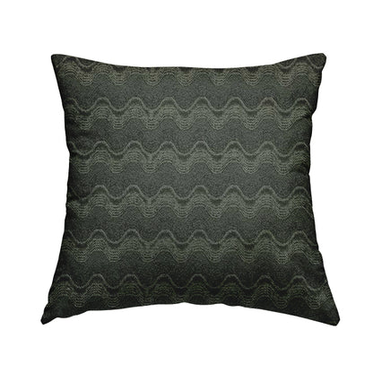 Fabriano Wave Pattern Chenille Type Grey Upholstery Fabric CTR-953 - Handmade Cushions