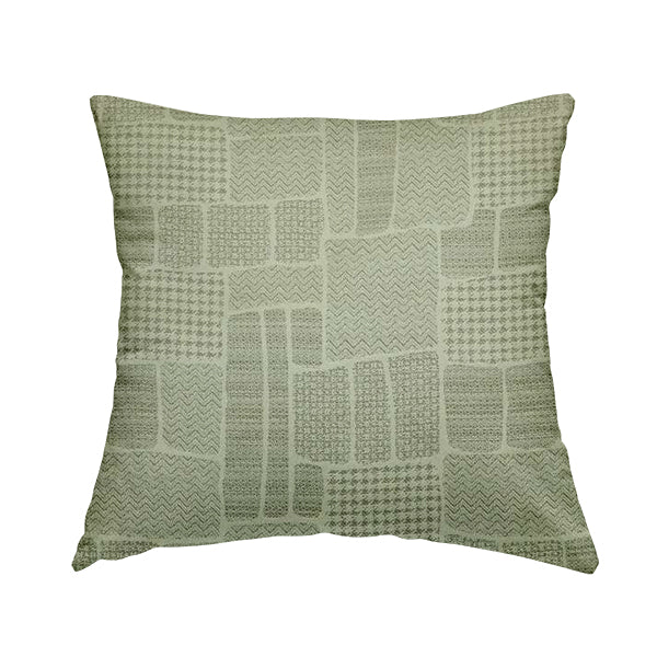 Fabriano Patchwork Pattern Chenille Type Silver Upholstery Fabric CTR-956 - Handmade Cushions