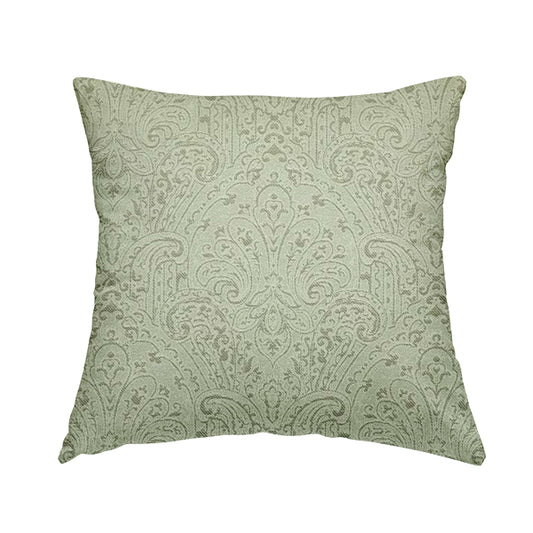 Fabriano Damask Pattern Chenille Type Silver Upholstery Fabric CTR-965 - Handmade Cushions