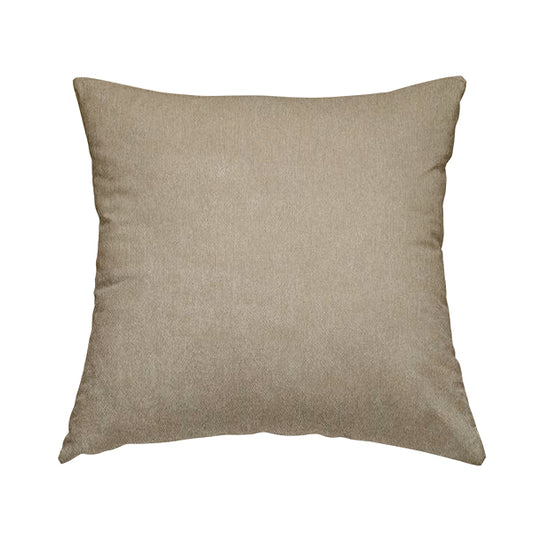 Baffin Plain Durable Soft Tweedy Effect Chenille Upholstery Fabric Beige Colour - Handmade Cushions