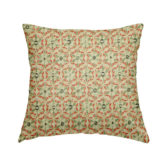 Glamour Geometric Collection Print Velvet Upholstery Fabric Pink Silver Modern Pattern CTR-1013 - Handmade Cushions