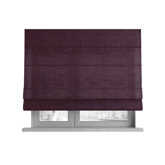 Poppy Soothing Velour Velvet Upholstery Furnishing Purple Fabric CTR-1028 - Roman Blinds