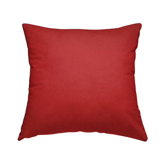 Poppy Soothing Velour Velvet Upholstery Furnishing Red Fabric CTR-1030 - Handmade Cushions