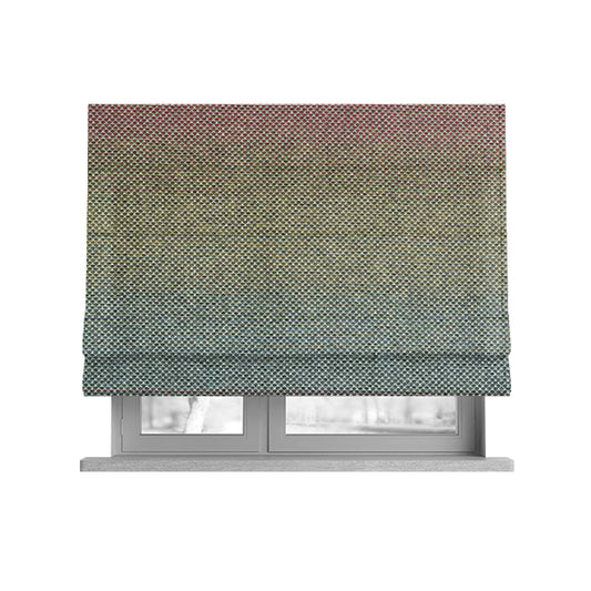Mineral Weaves Multicoloured Blue Pink Green Heavyweight Chenille Upholstery Fabric CTR-1048 - Roman Blinds