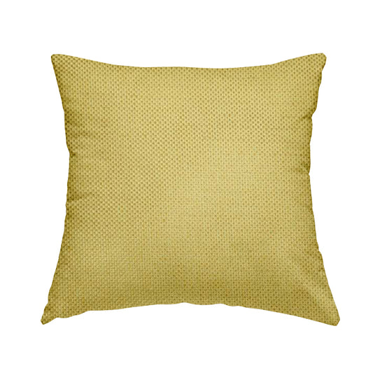 Bilbao Weave Textured Chenille Yellow Colour Furnishing Fabric CTR-1052 - Handmade Cushions