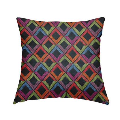 Sokoto Colourful Geometric Modern Furnishing Upholstery Fabric In Blue CTR-1056 - Handmade Cushions