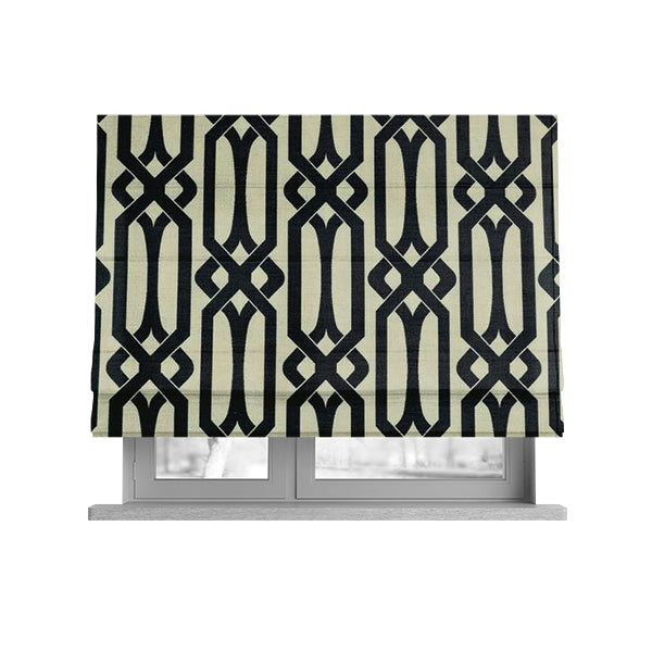 Serengeti Black White Reversible Imperial Trellis Pattern Furnishing ...