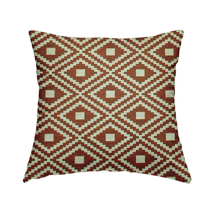 Jehan Star Kilim Pattern In Orange Colour Furnishing Upholstery Fabric CTR-1070 - Handmade Cushions