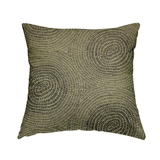Fenton Circular Pattern In Brown Colour Furnishing Upholstery Fabric CTR-1075 - Handmade Cushions