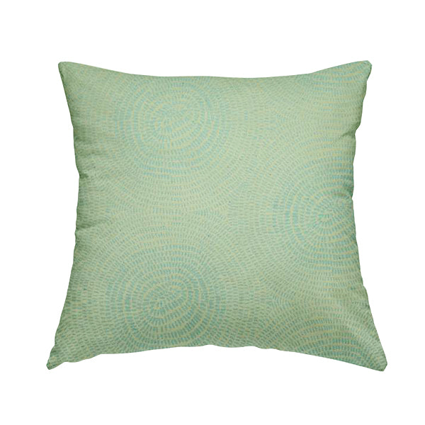 Fenton Circular Pattern In Light Blue Colour Furnishing Upholstery Fabric CTR-1079 - Handmade Cushions