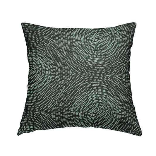 Fenton Circular Pattern In Blue Colour Furnishing Upholstery Fabric CTR-1080 - Handmade Cushions