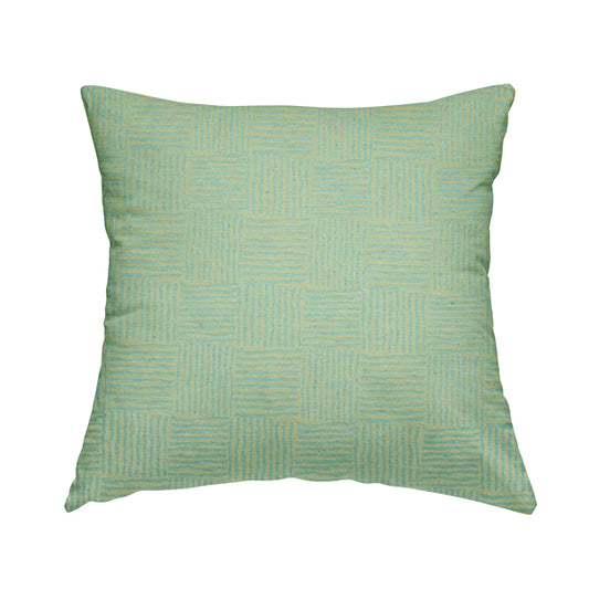 Noah Light Blue Colour Gingham Stripe Pattern Upholstery Fabrics CTR-1091 - Handmade Cushions