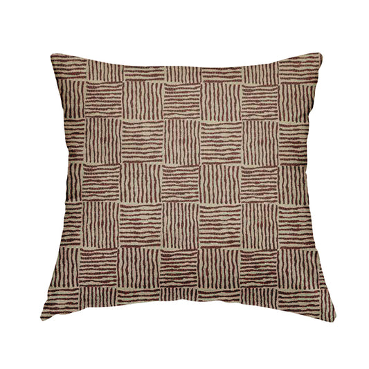Noah Pink Colour Gingham Stripe Pattern Upholstery Fabrics CTR-1096 - Handmade Cushions