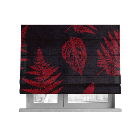 Pelham Autumnal Floral Pattern In Red Colour Furnishing Upholstery Fabric CTR-1109 - Roman Blinds