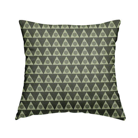 Dallas Geometric Pattern Printed Pattern On Linen Effect Chenille Material Grey Coloured Upholstery Fabric - Handmade Cushions