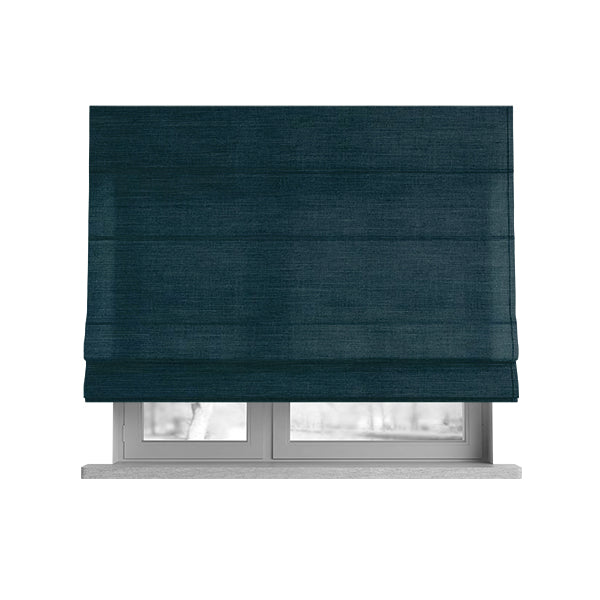 Darwin Linen Effect Style Flat Weave Material In Sapphire Blue Colour Upholstery Soft Furnishing Fabrics - Roman Blinds