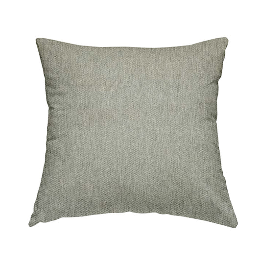 Davos Flat Weave Chenille Upholstery Fabrics In Silver - Handmade Cushions