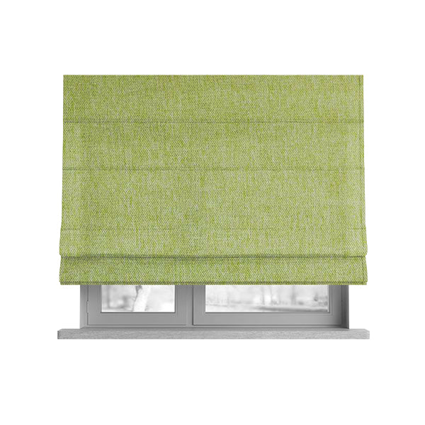 Davos Flat Weave Chenille Upholstery Fabrics In Green - Roman Blinds