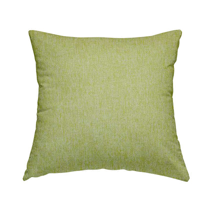 Davos Flat Weave Chenille Upholstery Fabrics In Green - Handmade Cushions