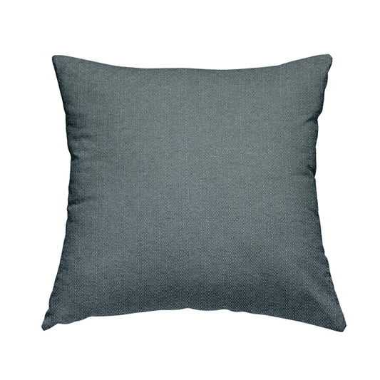 Devon Textured Woven Upholstery Chenille Fabric In Denim Blue Colour - Handmade Cushions