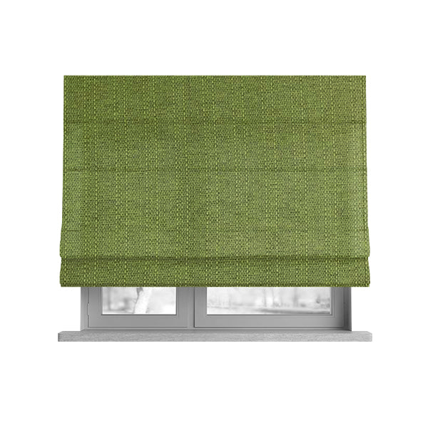 Devon Textured Woven Upholstery Chenille Fabric In Green Colour - Roman Blinds