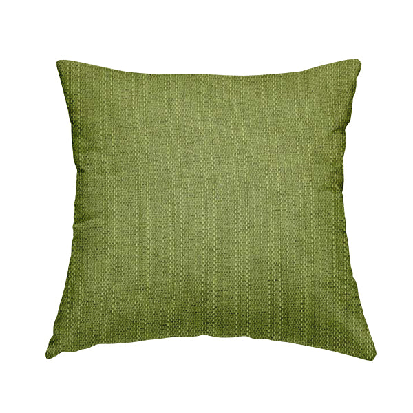 Devon Textured Woven Upholstery Chenille Fabric In Green Colour - Handmade Cushions