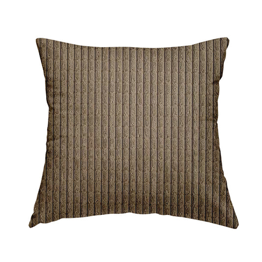 Didcot Brick Effect Corduroy Fabric In Mocha Colour - Handmade Cushions