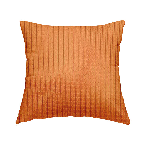 Didcot Brick Effect Corduroy Fabric In Orange Colour - Handmade Cushions